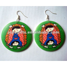 Color painting wooden earring